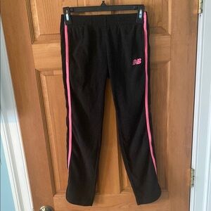 New Balance Girls Kids Size 10/12 Black and Pink Track Pants